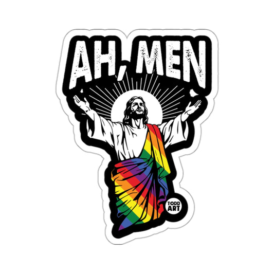 AH MEN Jesus Rainbow Pride Figure Art Sticker product type