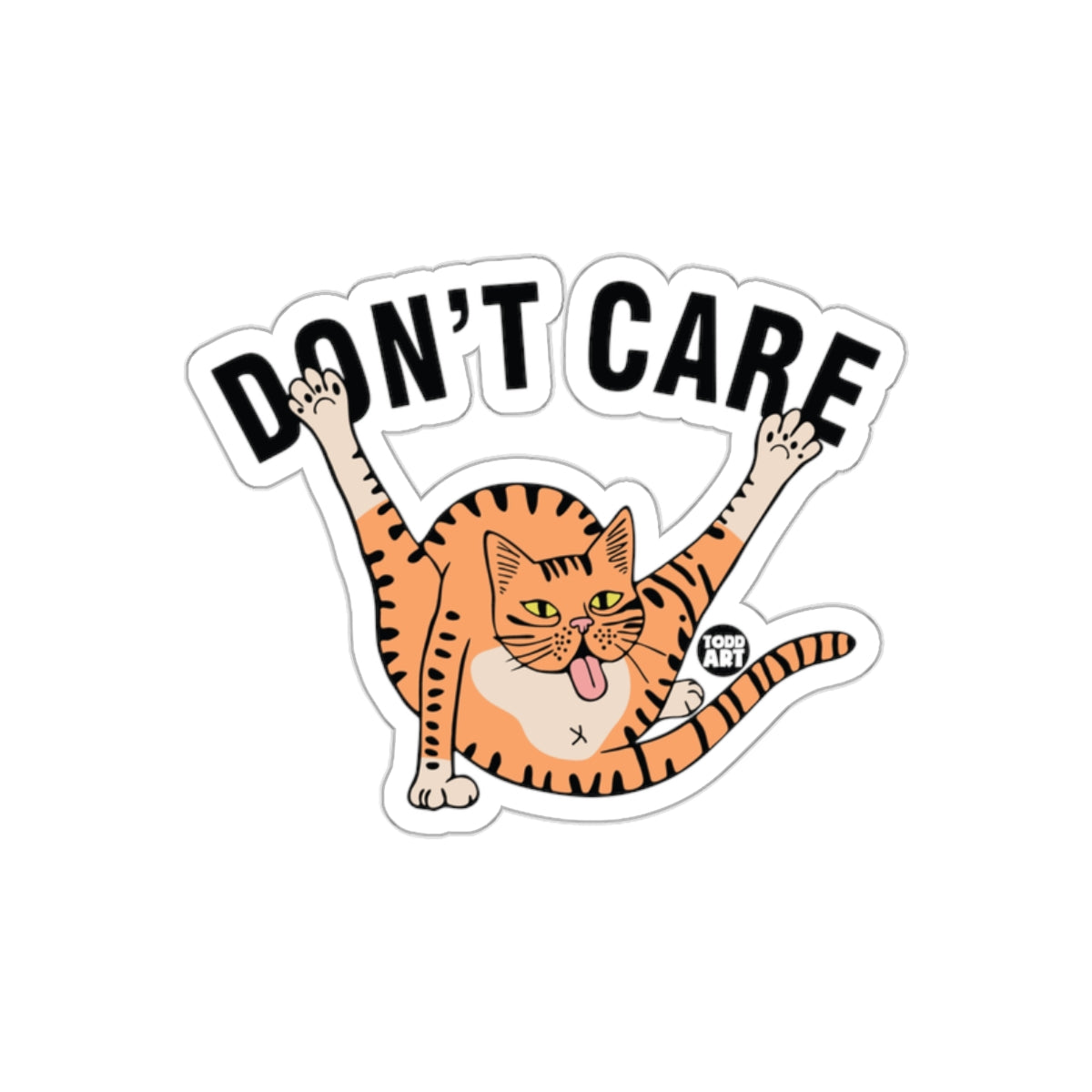 Don't Care Ginger Cat with Attitude Funny Animal sticker