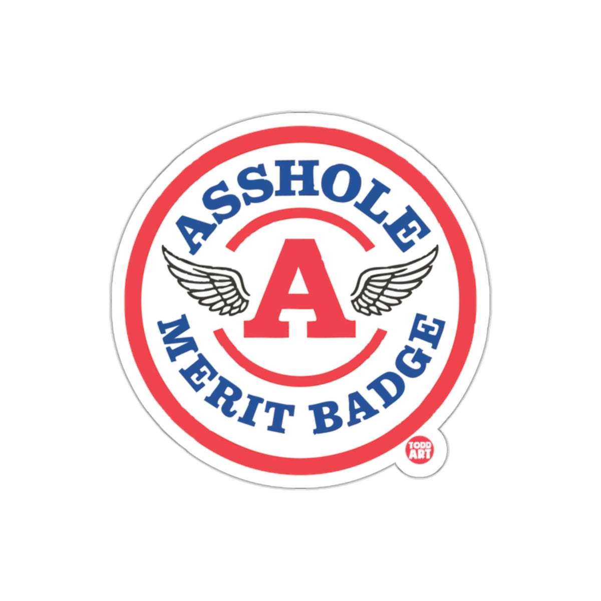 Funny Asshole Merit Badge Sticker Perfect Gag Gift