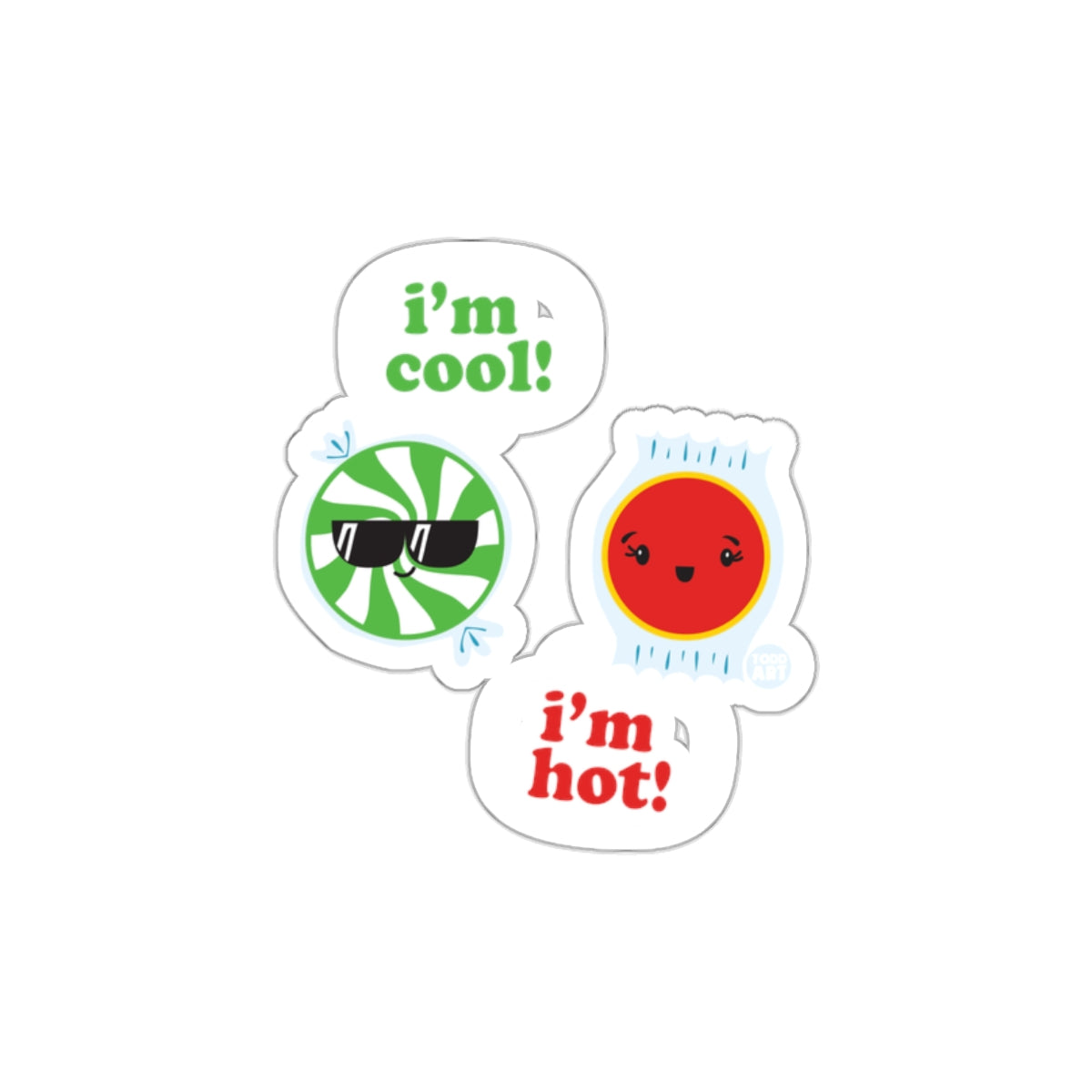 I'm Cool I'm Hot Funny Sticker Set