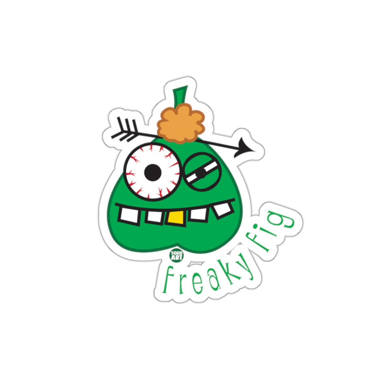 Freaky Fig Cartoon Character Sticker for Devices