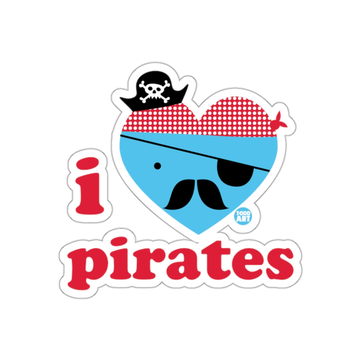 I Love Pirates Graphic Design Sticker Product