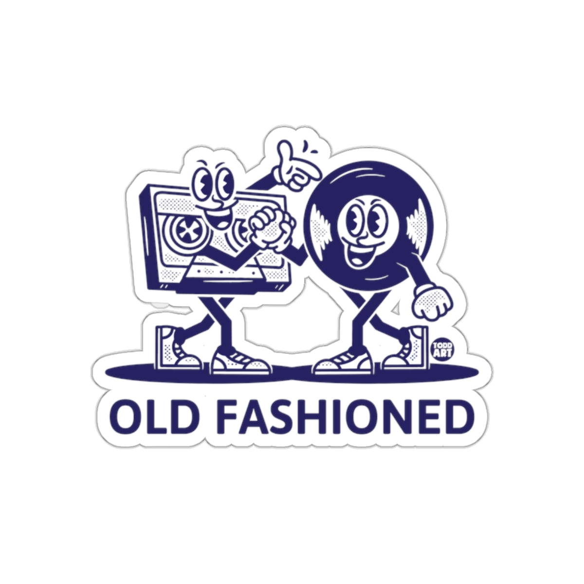 Retro Tunes Old Fashioned Cassette and Vinyl Record Stickers