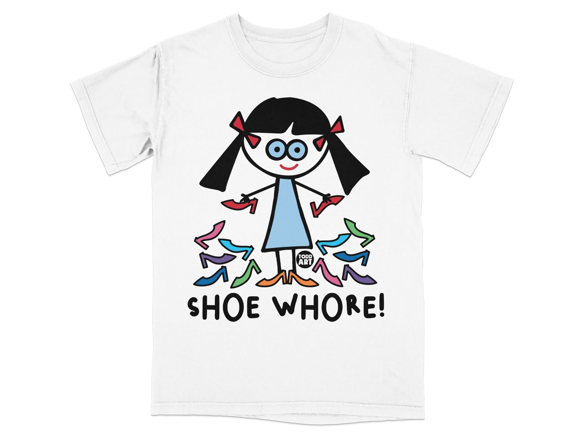 Funny Shoe Whore Cartoon Character Graphic T-Shirt