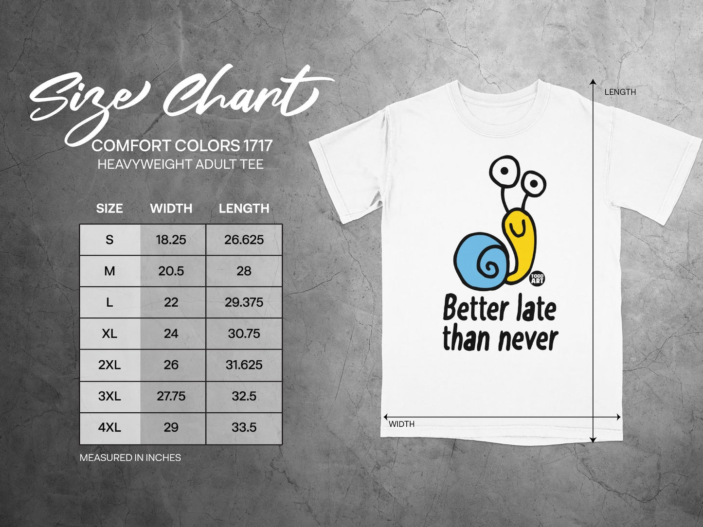 Better Late Than Never Snail Heavyweight Adult Tee