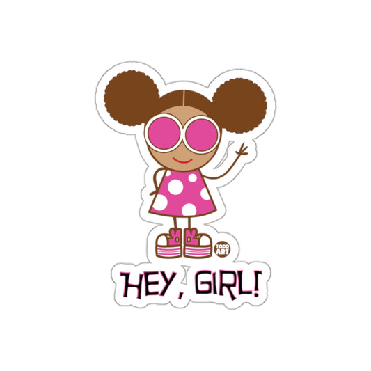 Hey Girl Cool Pink Polka Dot Dress Sticker