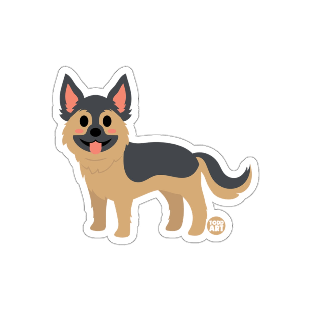 Cute Cartoon German Shepherd Sticker Decal