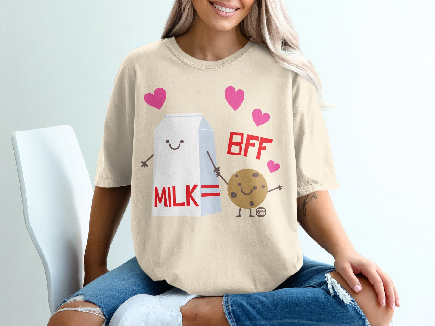 Milk and Cookie BFF Cute Graphic T-Shirt for Friends