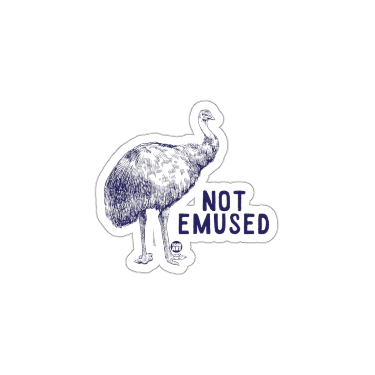 Not Emused Emu Illustration Funny Animal Pun Design Stickers
