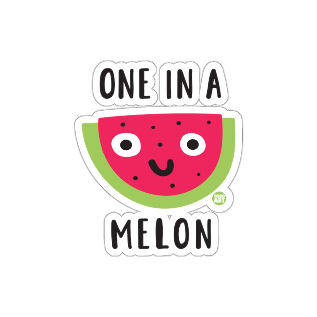 One In A Melon Cute Watermelon Face Sticker