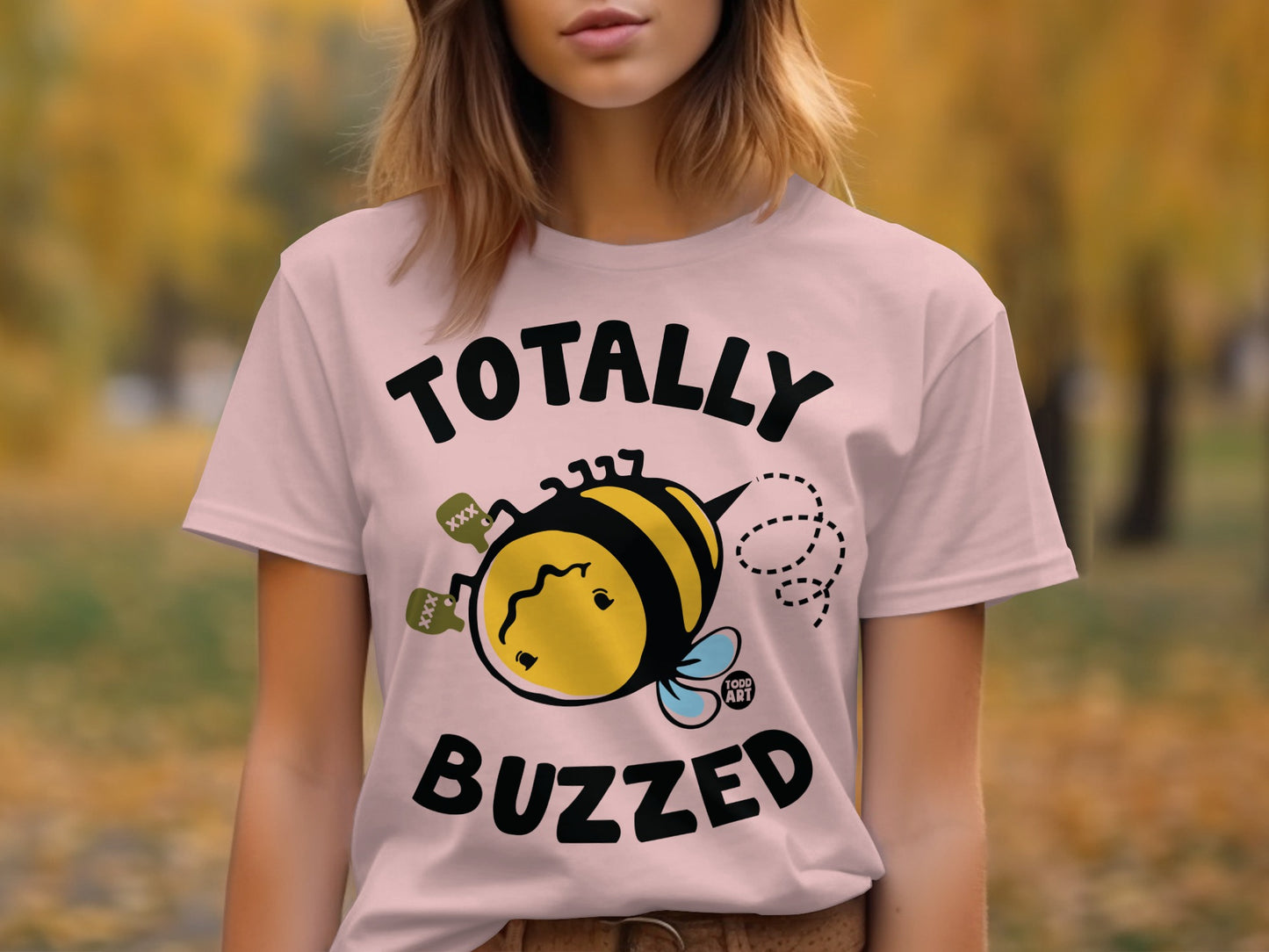 Totally Buzzed Yellow and Black Bee Graphic Shirt