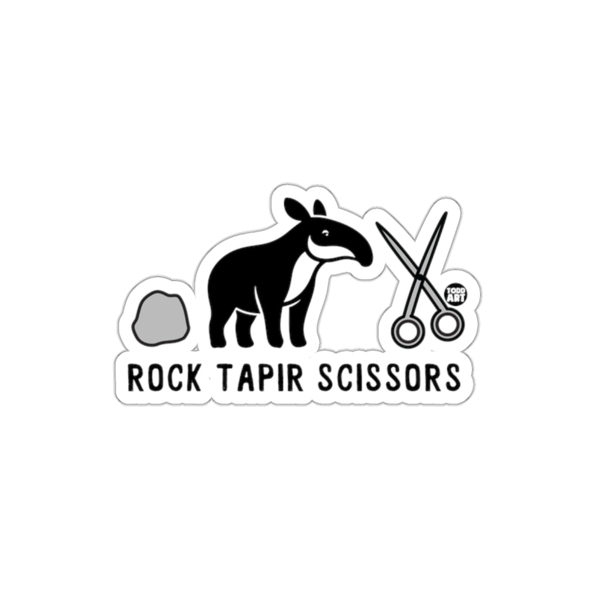 Rock Tapir Scissors Animal Theme Sticker