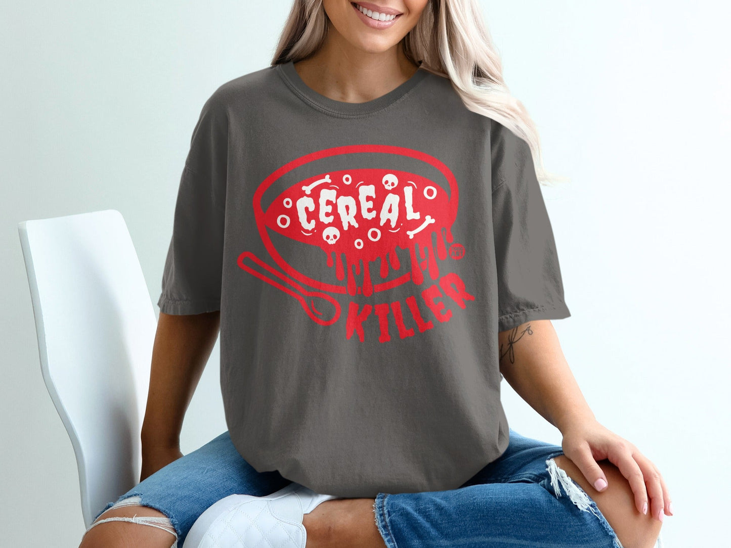 Cereal Killer Graphic Tee Shirt Women Casual Tshirt