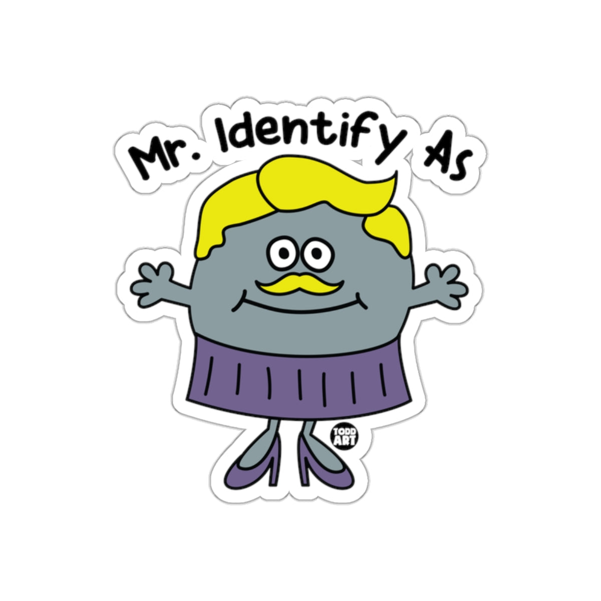 Mr. Identify As Cartoon Figure Sticker