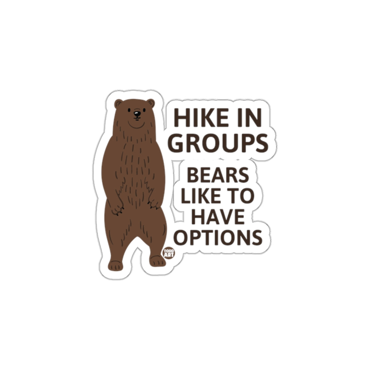 Funny Bear Hike in Groups Sticker for Outdoor Lovers
