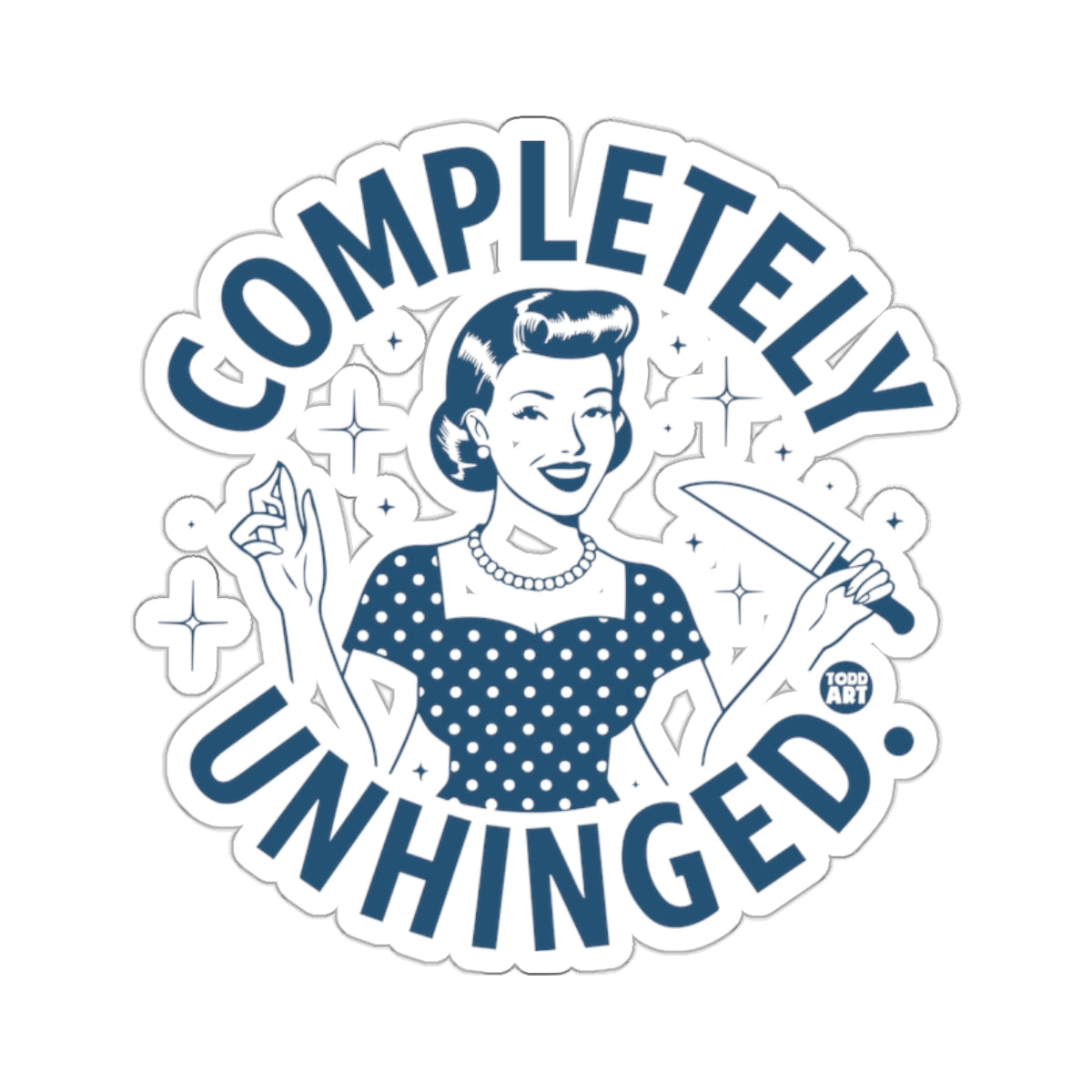 Completely Unhinged Retro Woman Sticker 