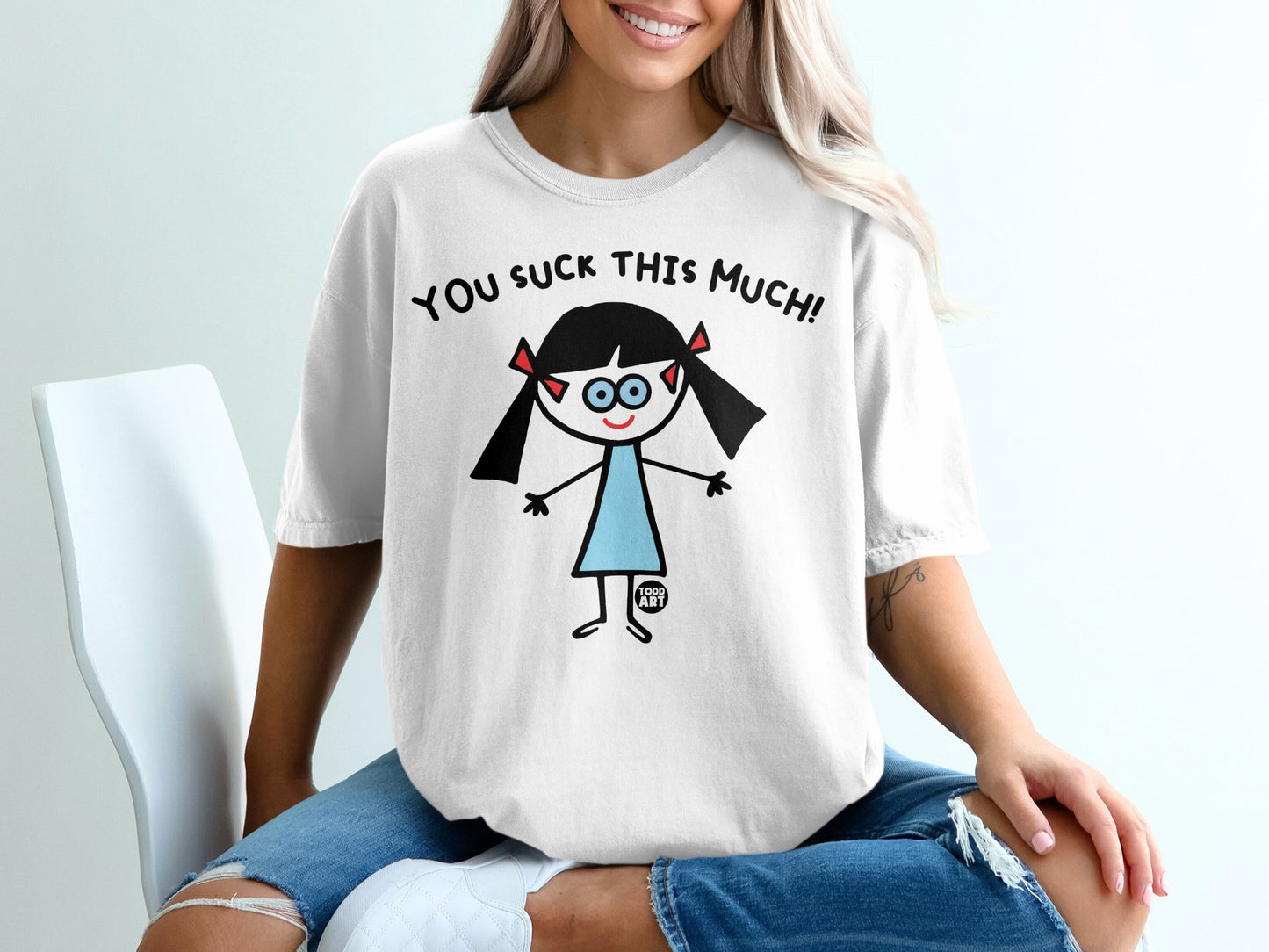Humorous Graphic Tee with Cartoon and Slogan T-shirt