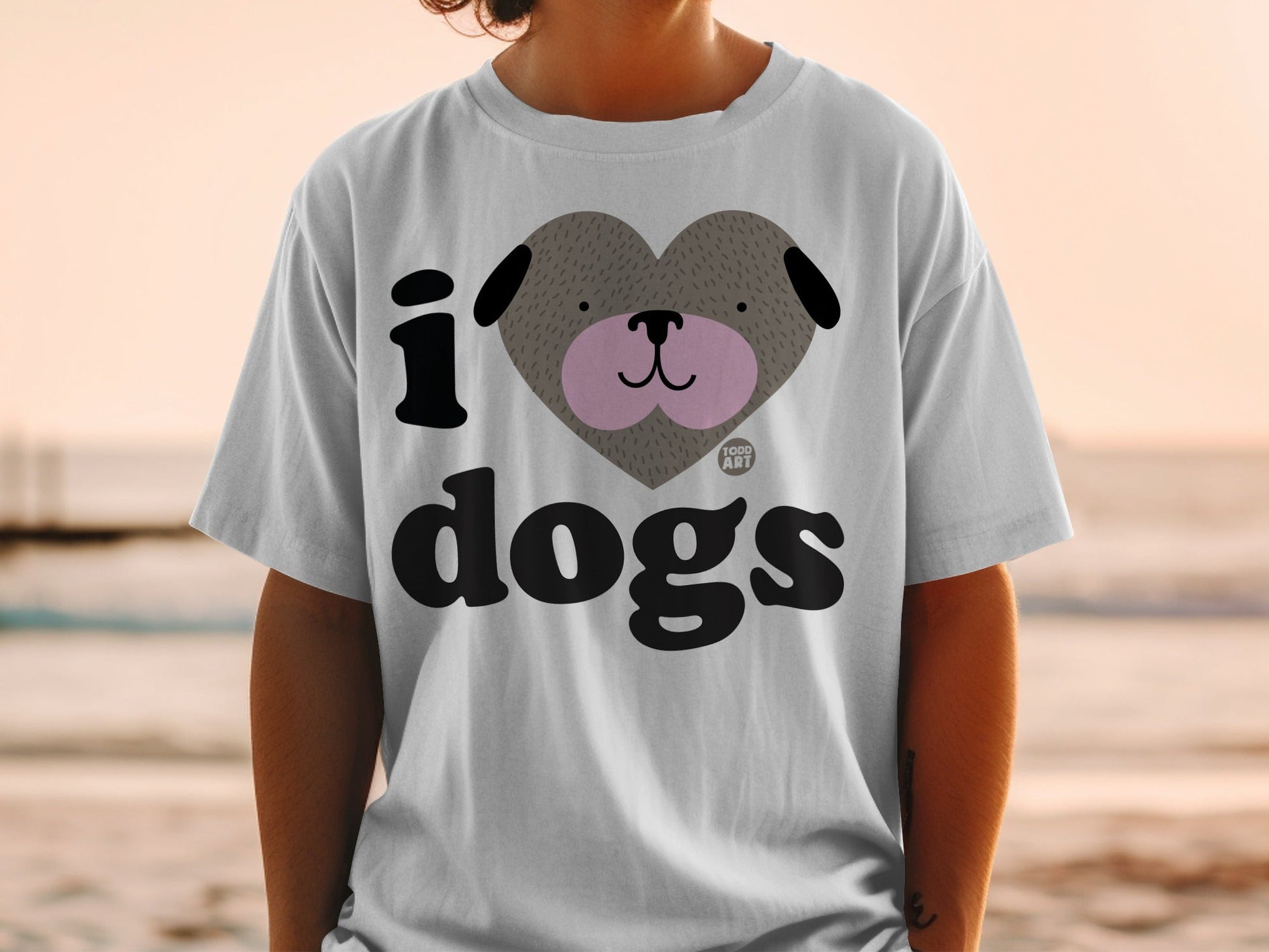 I Love Dogs Cute Graphic Printed T-shirt