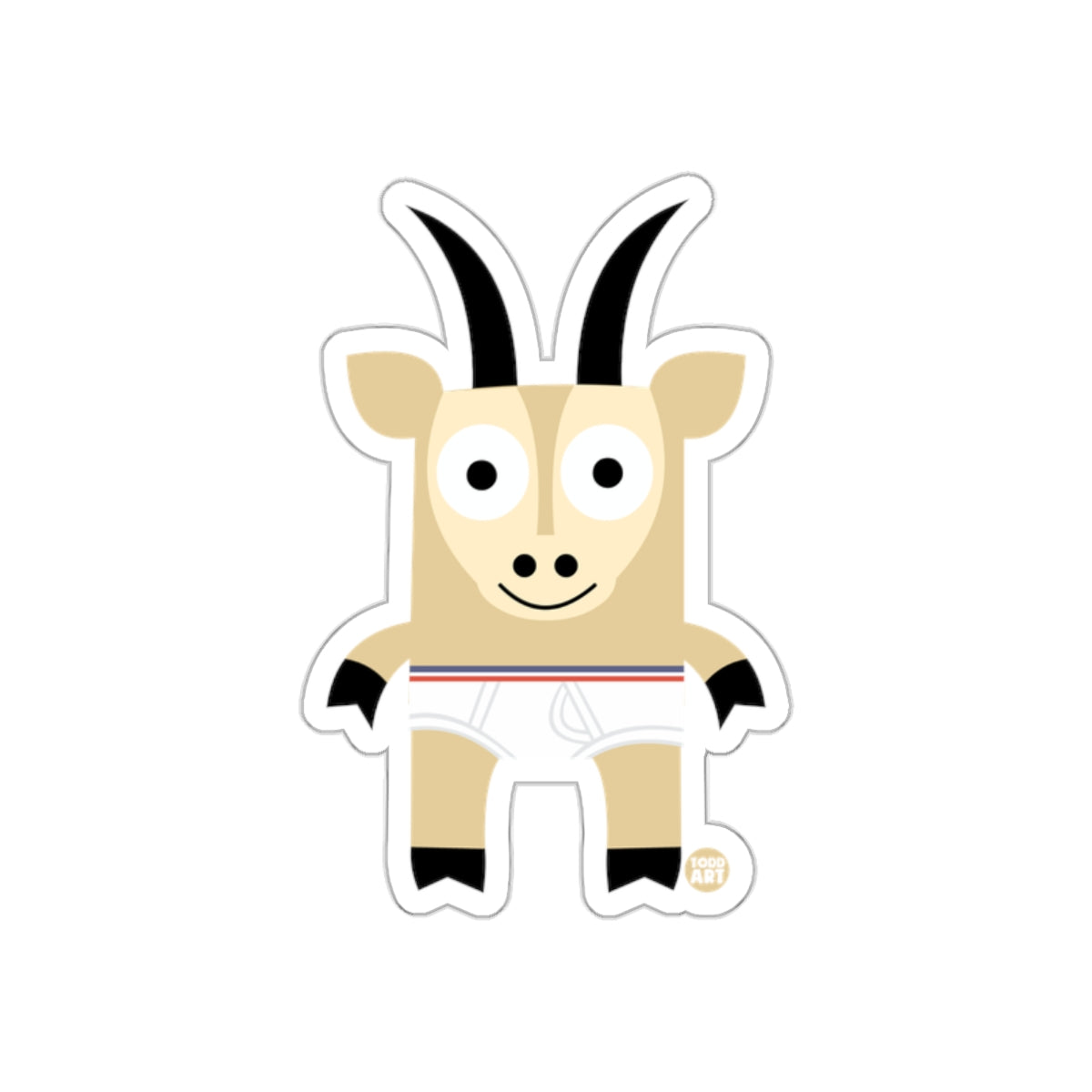 Cute Cartoon Goat in Underwear Sticker product