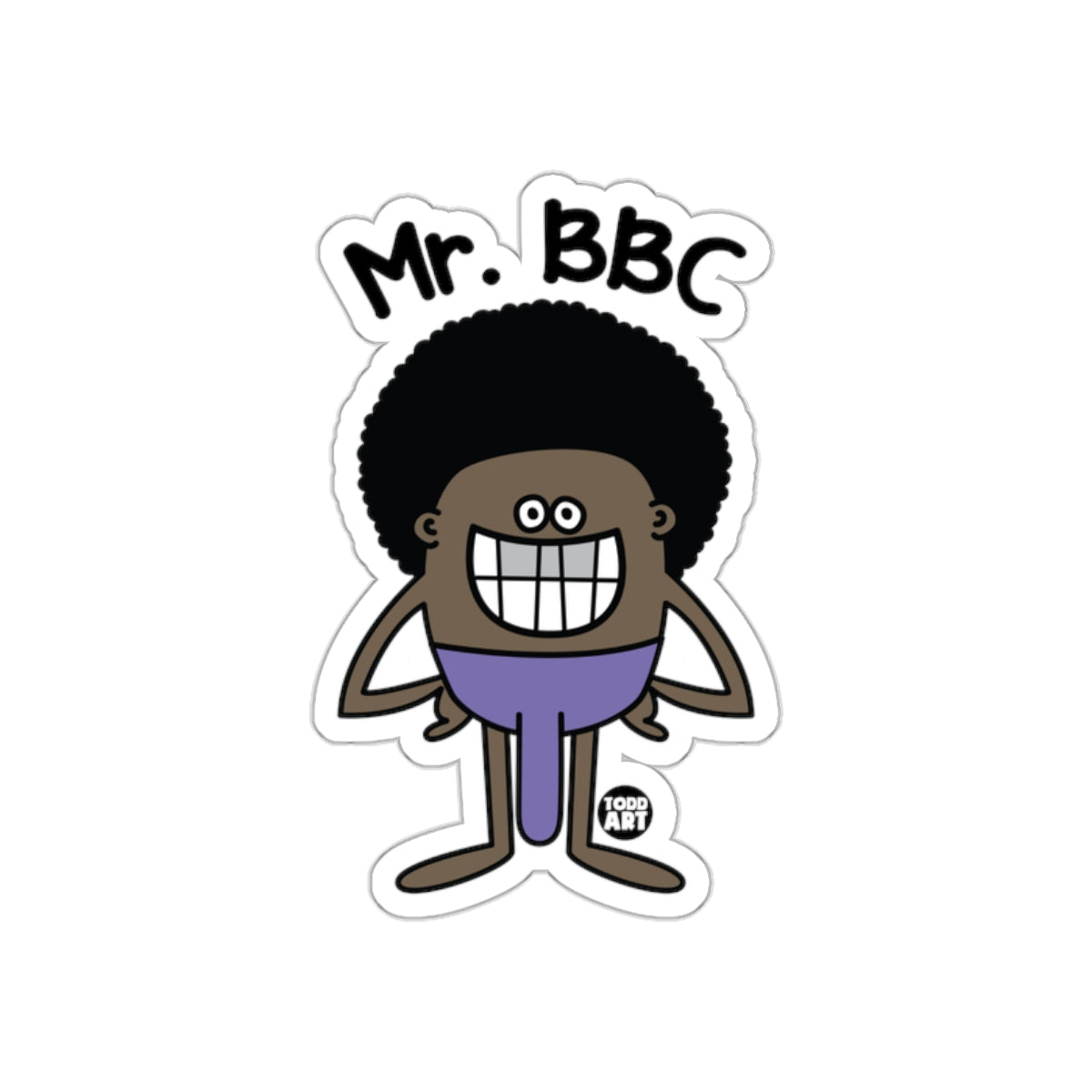 Mr. BBC Cartoon Character Sticker for Laptops Tablets