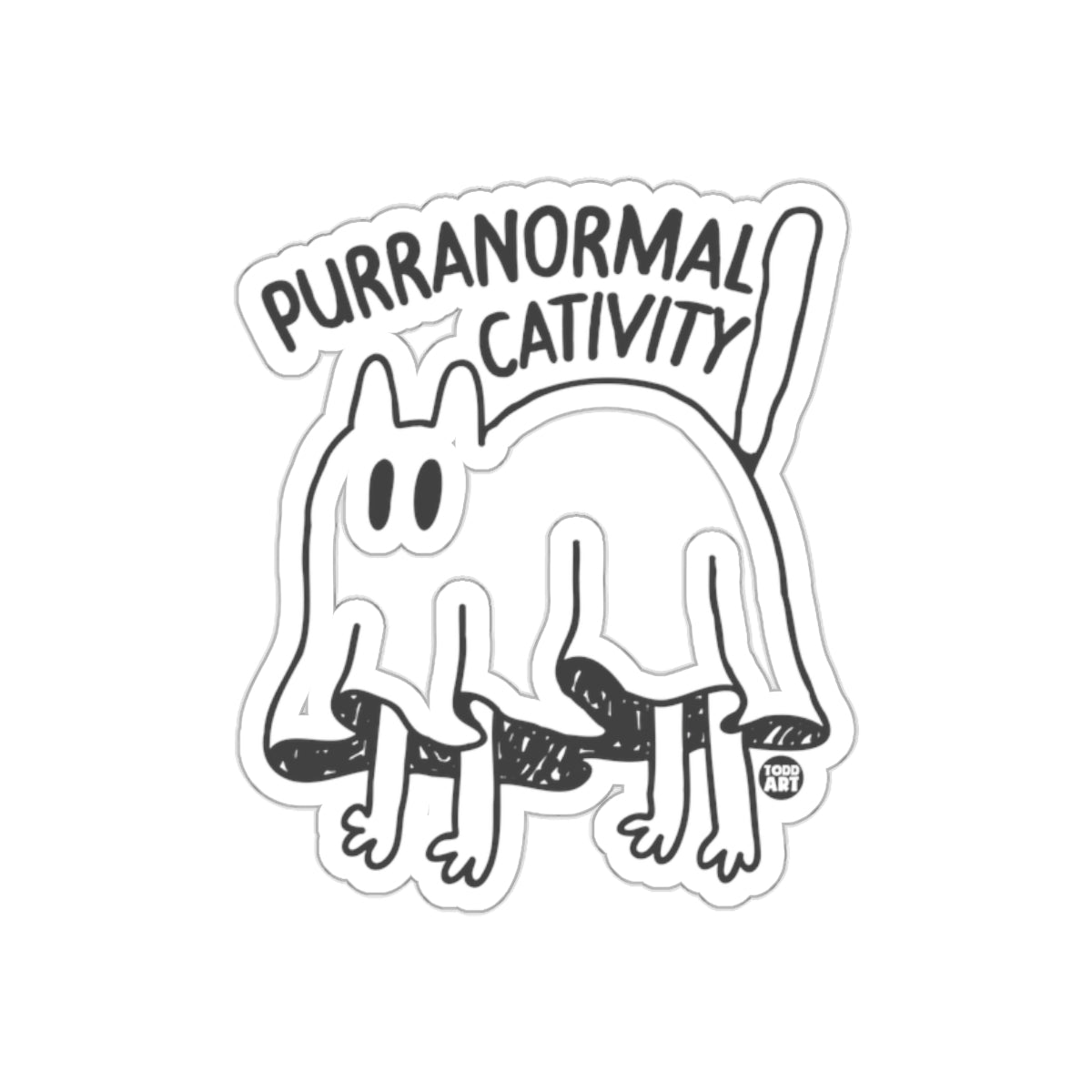 Purranormal Cativity Ghostly Cat Sticker for Fun Decor
