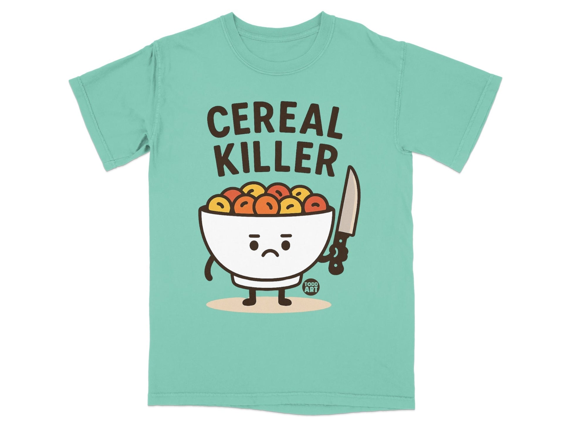 Cereal Killer Cartoon Graphic Creative T-Shirt