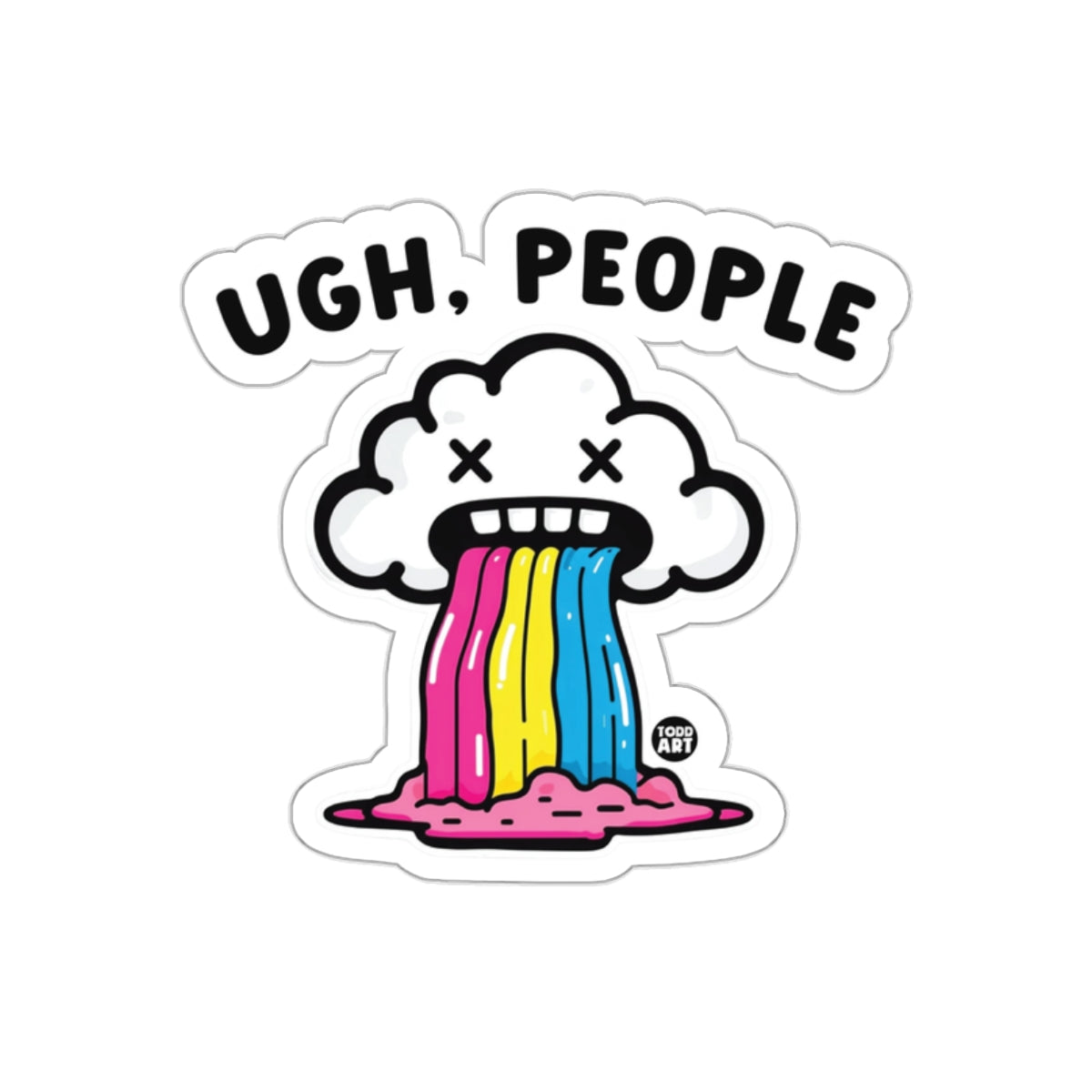 Ugh People Cloud Vomiting Rainbow Sticker Product
