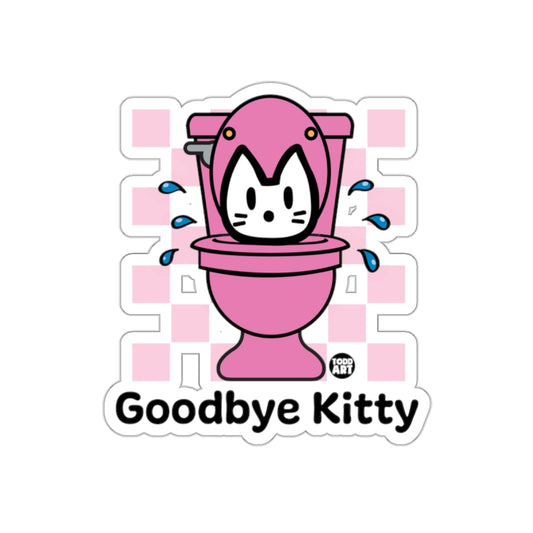 Goodbye Kitty Cartoon Design Fun Sticker