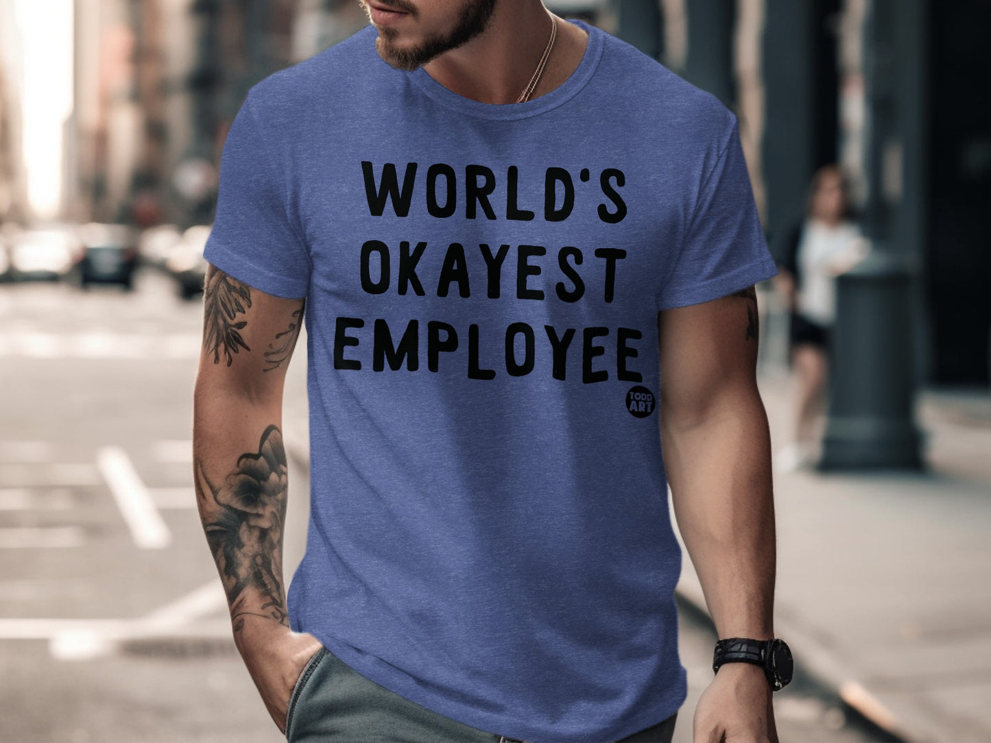 World's Okayest Employee Printed T-Shirt