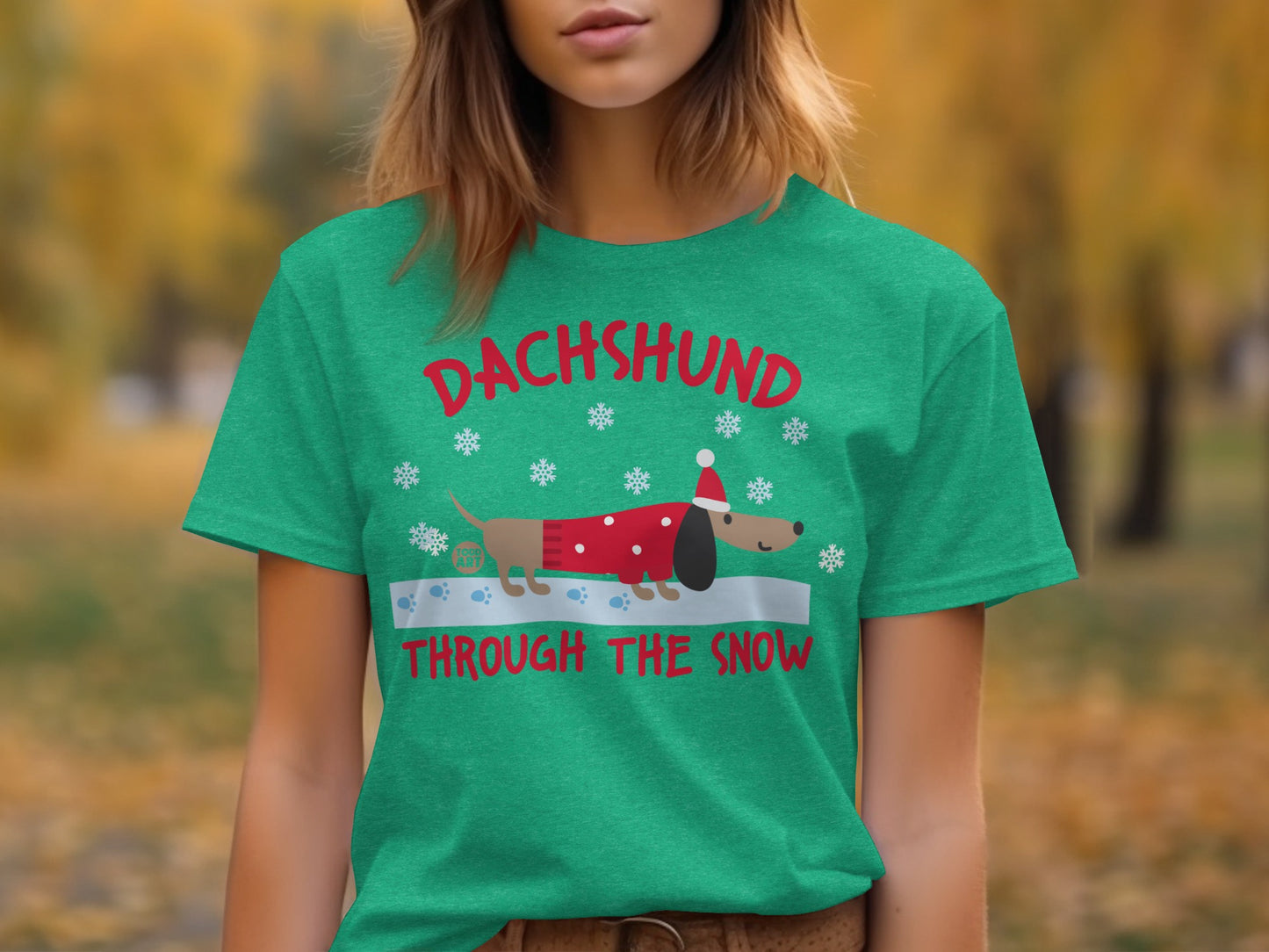 Dachshund Through the Snow Holiday T-Shirt