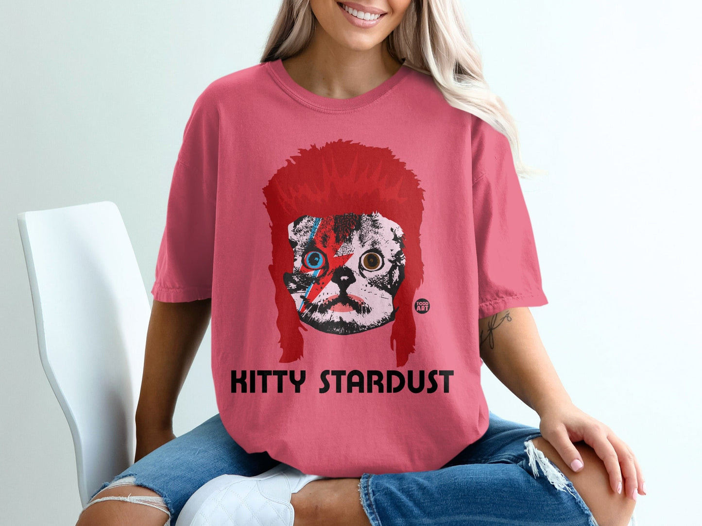 Kitty Stardust Graphic Tee Casual Wear Fun Shirt