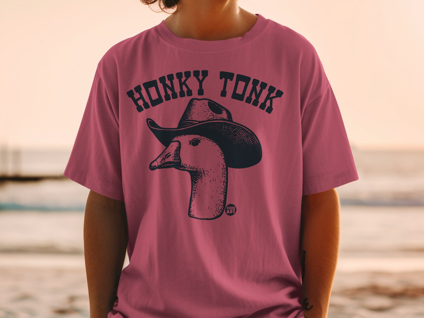 Honky Tonk Duck in Cowboy Hat Graphic T-shirt