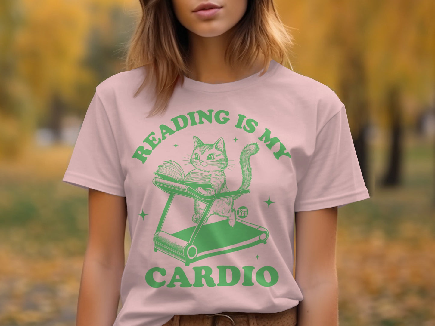 Reading Is My Cardio Cat T-Shirt product type