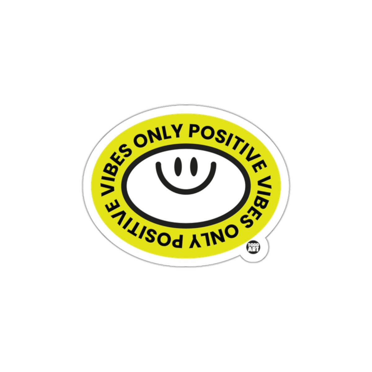 Positive Vibes Only Smiley Face Sticker Product