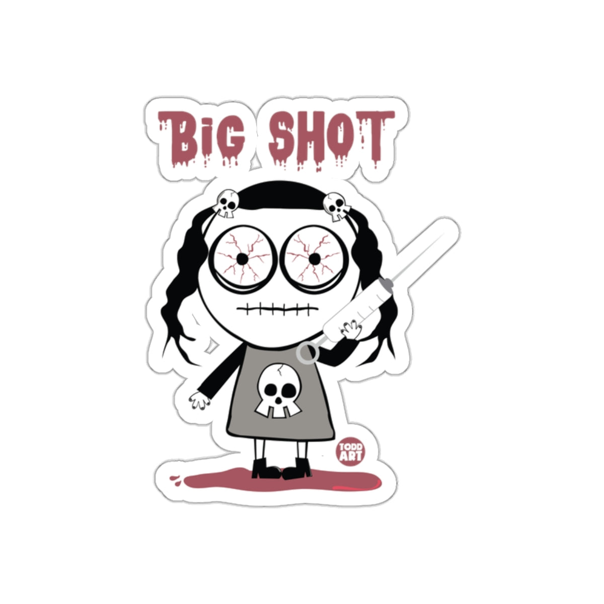 Big Shot Creepy Cartoon Character Sticker Art