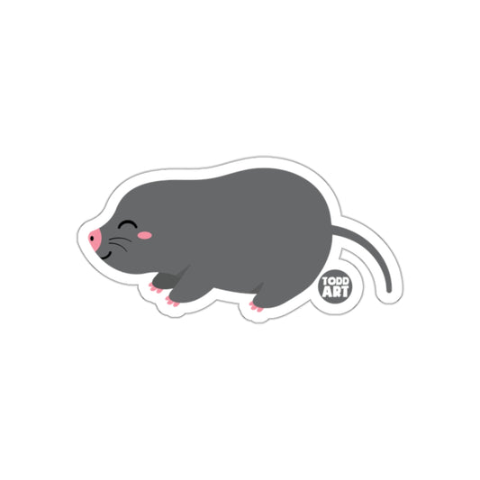 Cute Sleeping Mole Cartoon Illustration Sticker