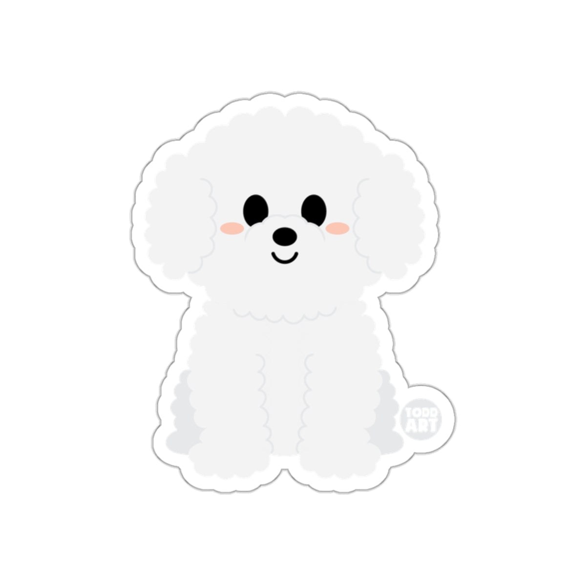 Cute Smiling Poodle Illustration Sticker product