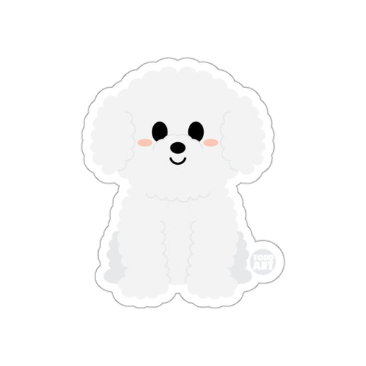Cute Smiling Poodle Illustration Sticker product