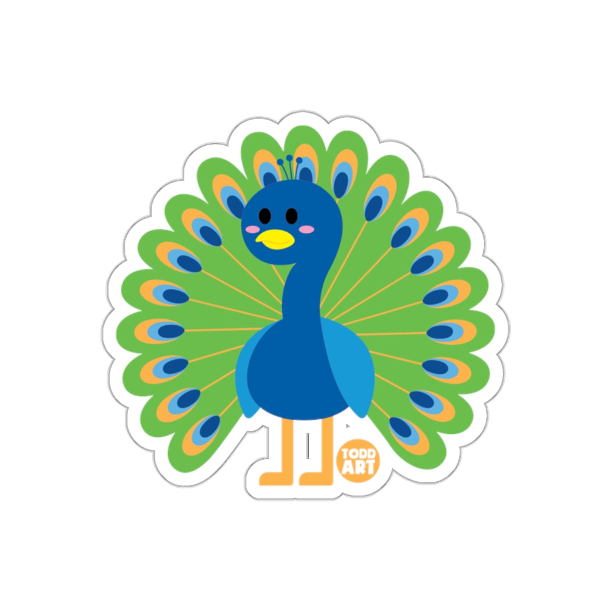 Cute Cartoon Peacock Design Sticker for Fun and Decoration