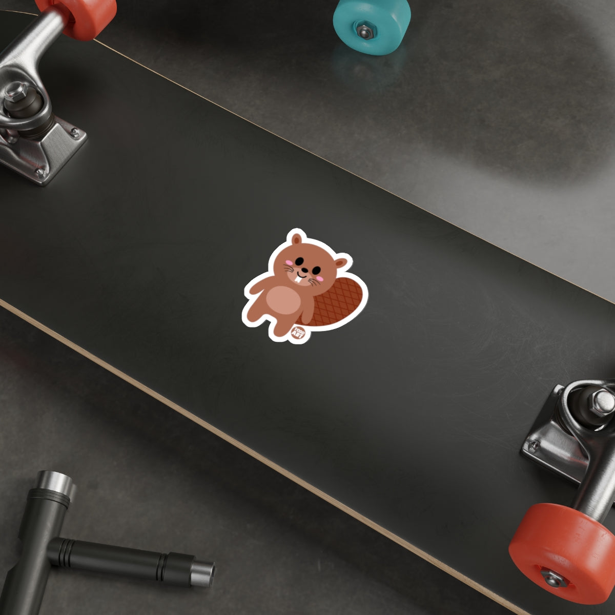 Cute Beaver Sticker on Skateboard Deck product