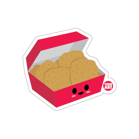 Cute Cartoon Box of Nuggets Sticker with Happy Face