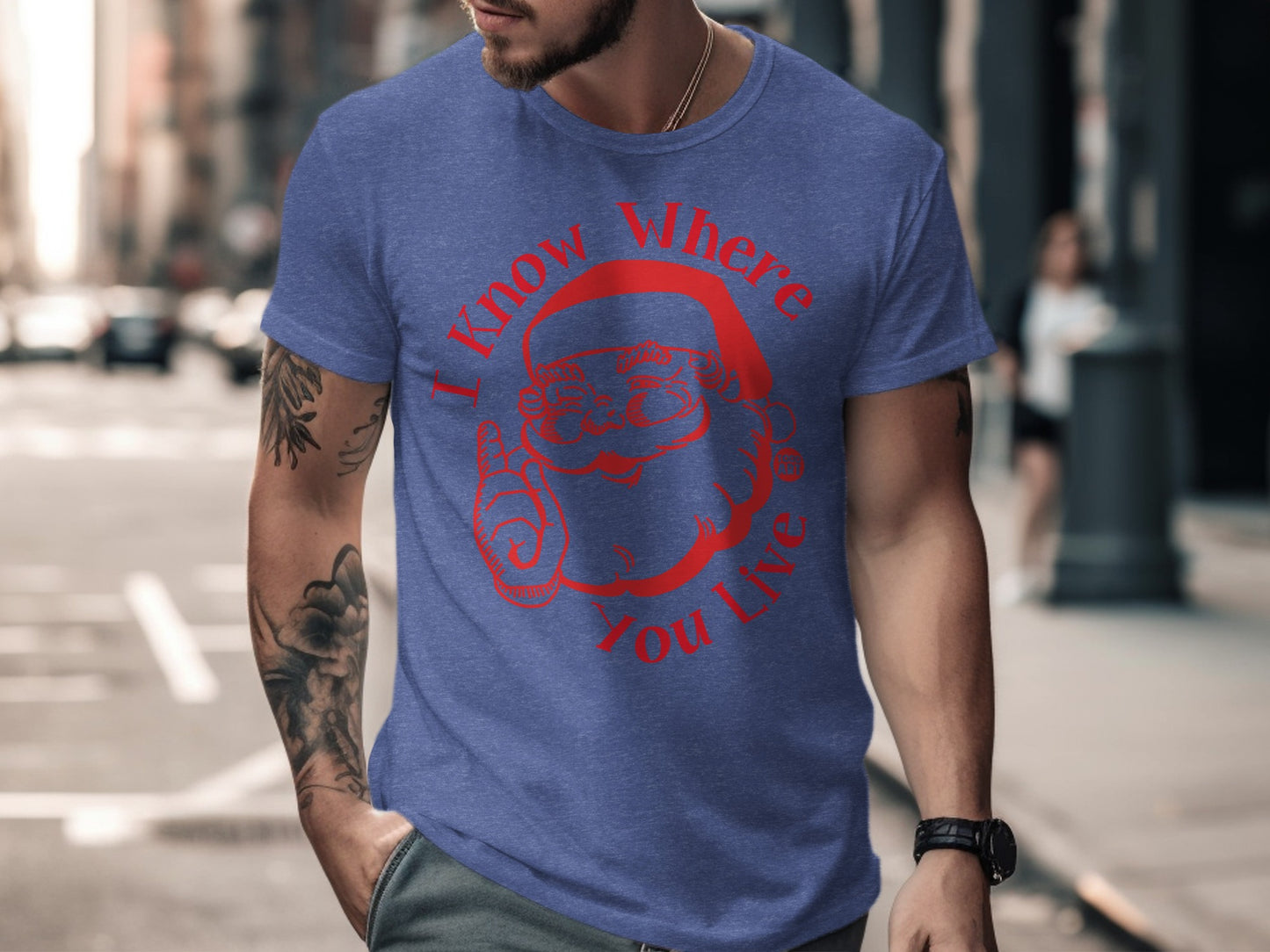 I Know Where You Live Santa Claus Graphic Tee product