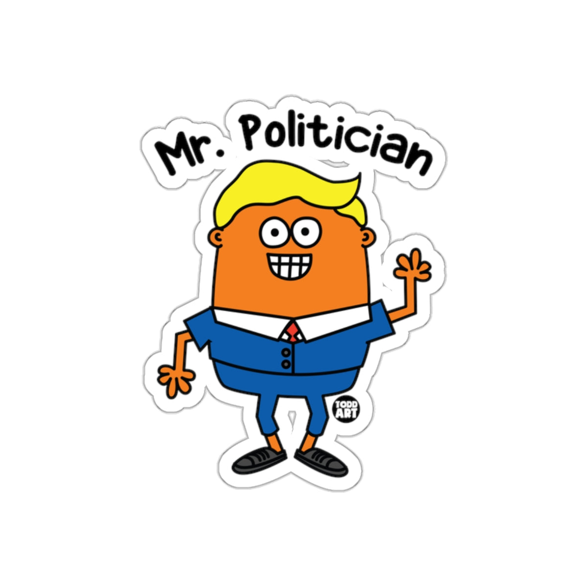 Mr. Politician Cartoon Character Sticker for Laptops