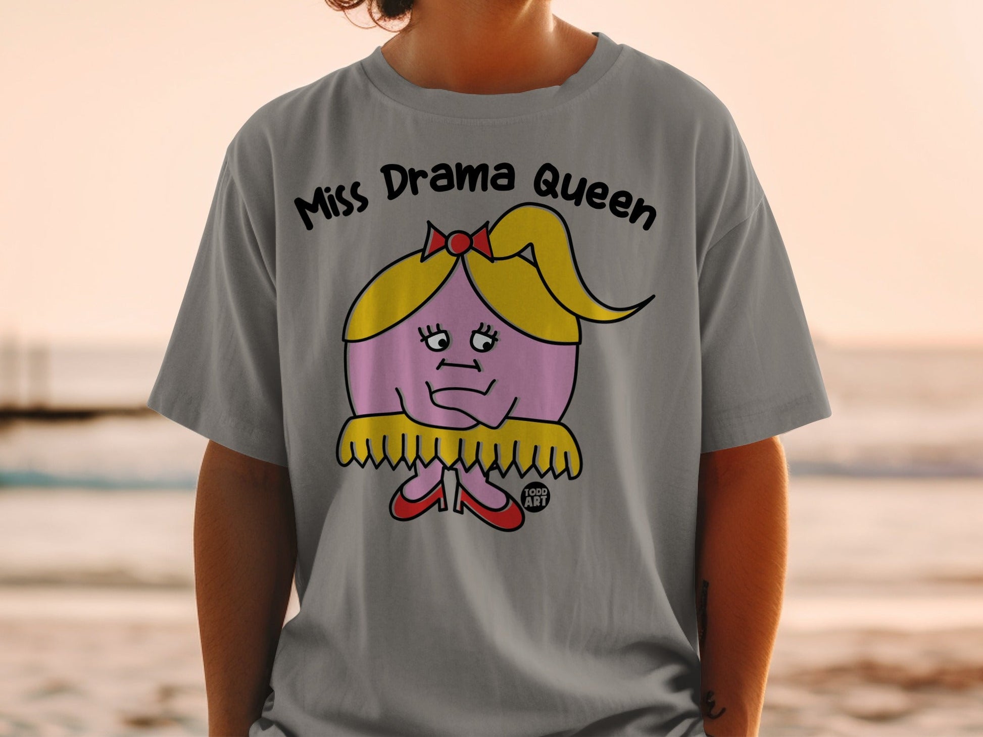 Miss Drama Queen Cartoon Graphic T-Shirt