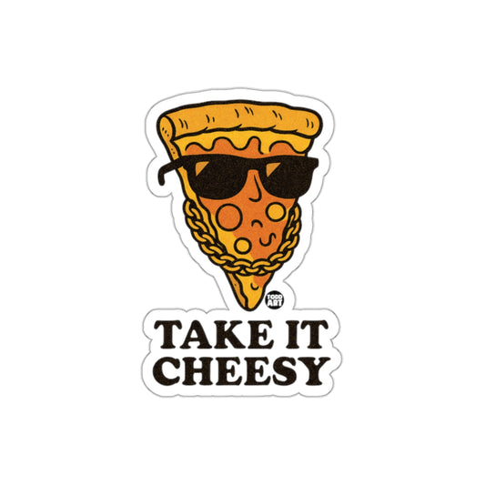Cool Pizza Slice With Shades And Chain Take It Cheesy Stickers