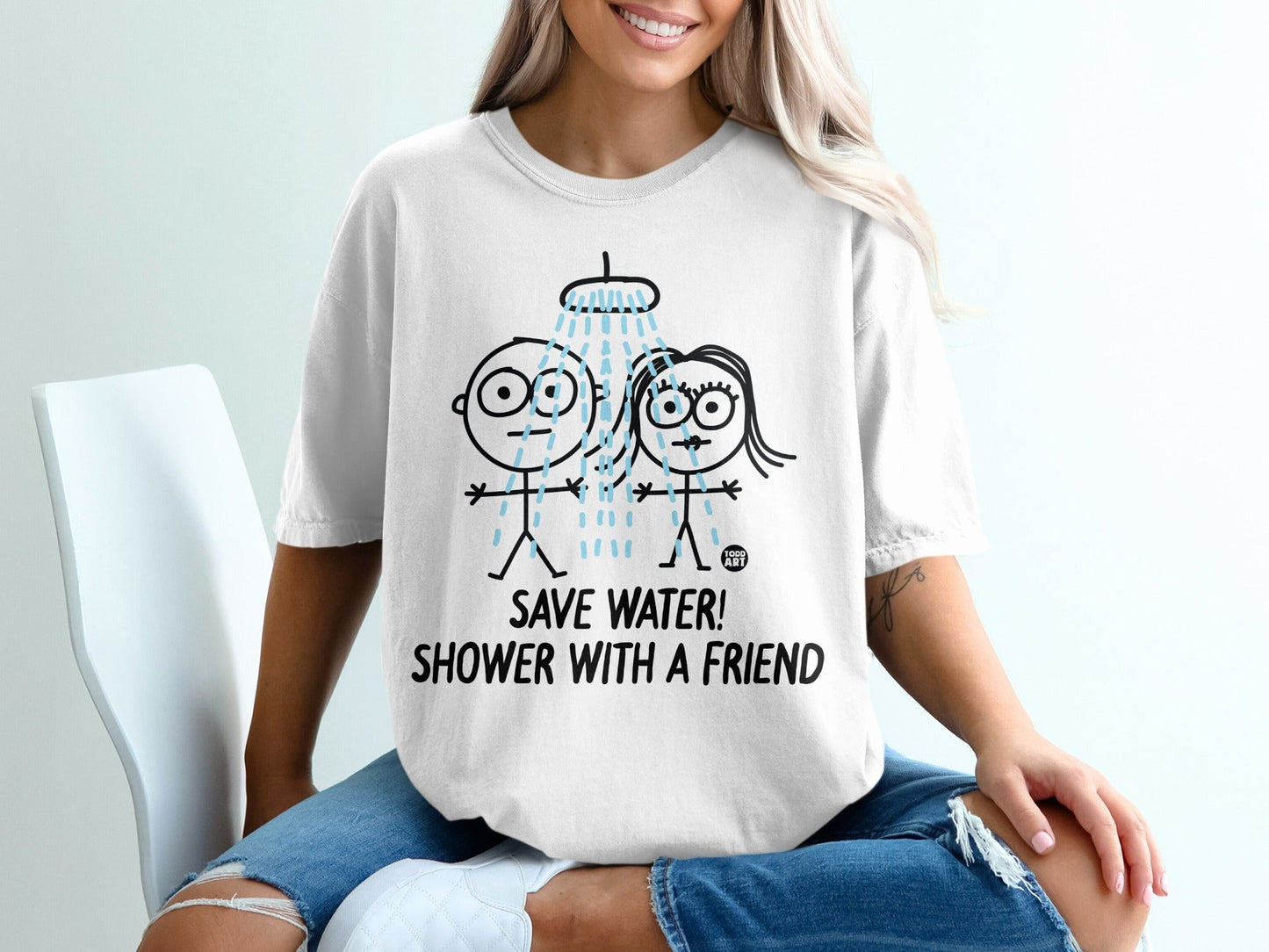 Save Water Shower With A Friend Cartoon T-Shirt