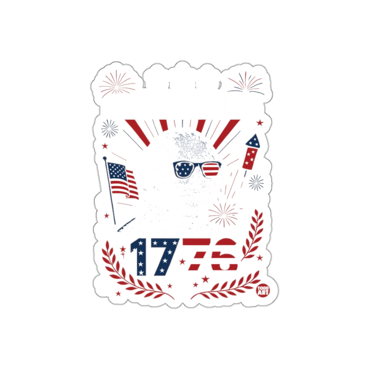 Patriotic 1776 Bald Eagle Vinyl Sticker