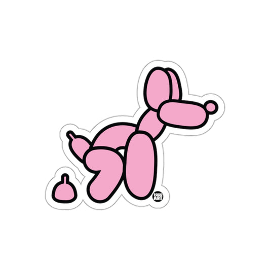 Pink Balloon Dog Cartoon Animal Figure Illustration Stickers