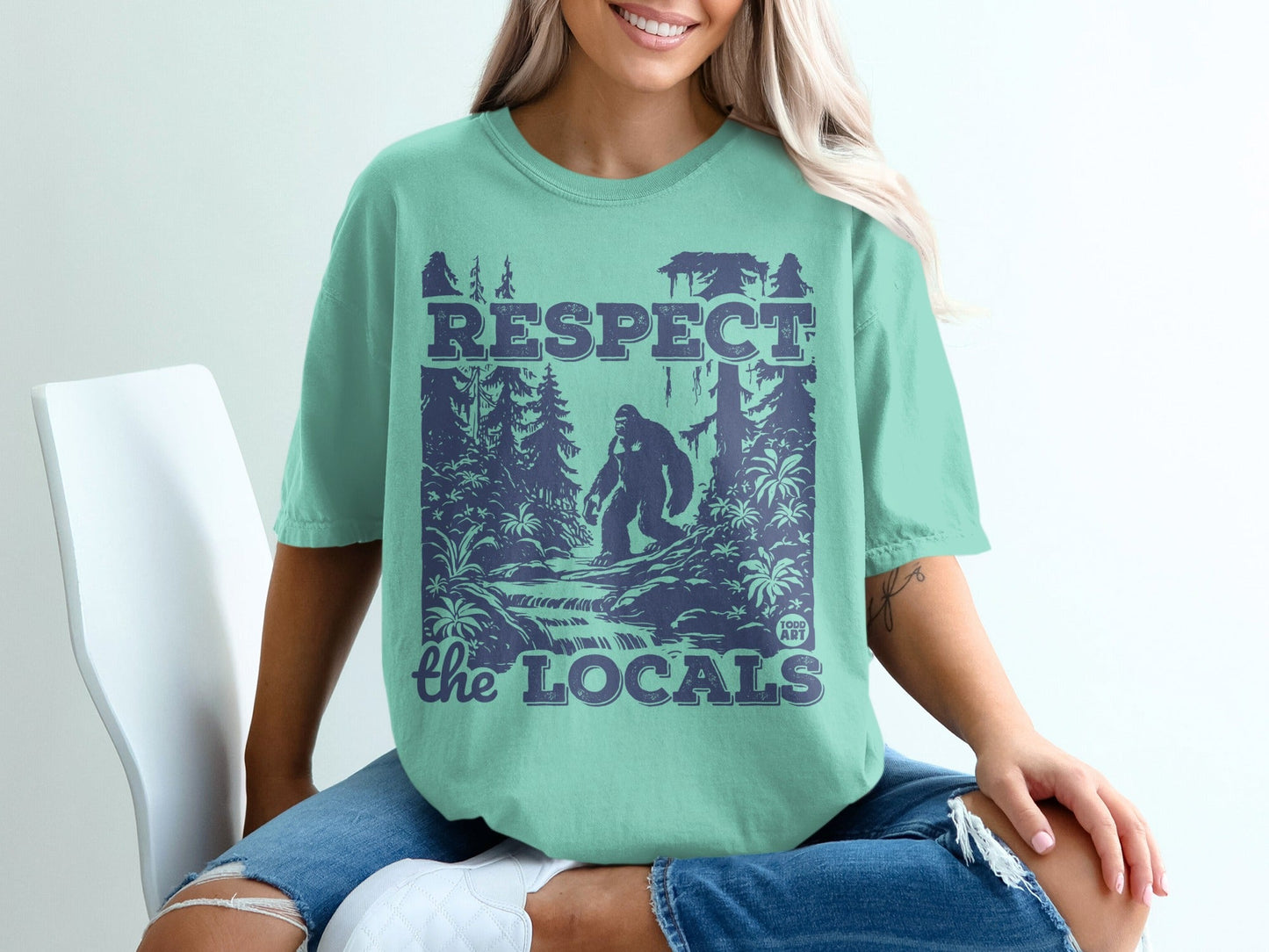 Respect The Locals Bigfoot Graphic Tee Shirt