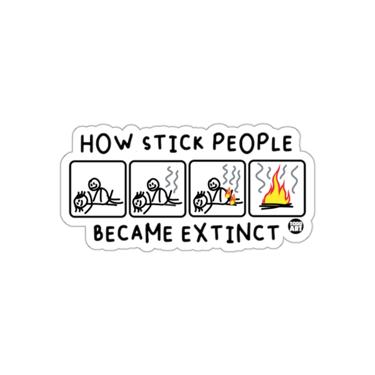 How Stick People Became Extinct Funny Sticker